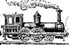 A victorian pixelated drawing of a steam engine train