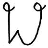 Rose symbol for w: strong